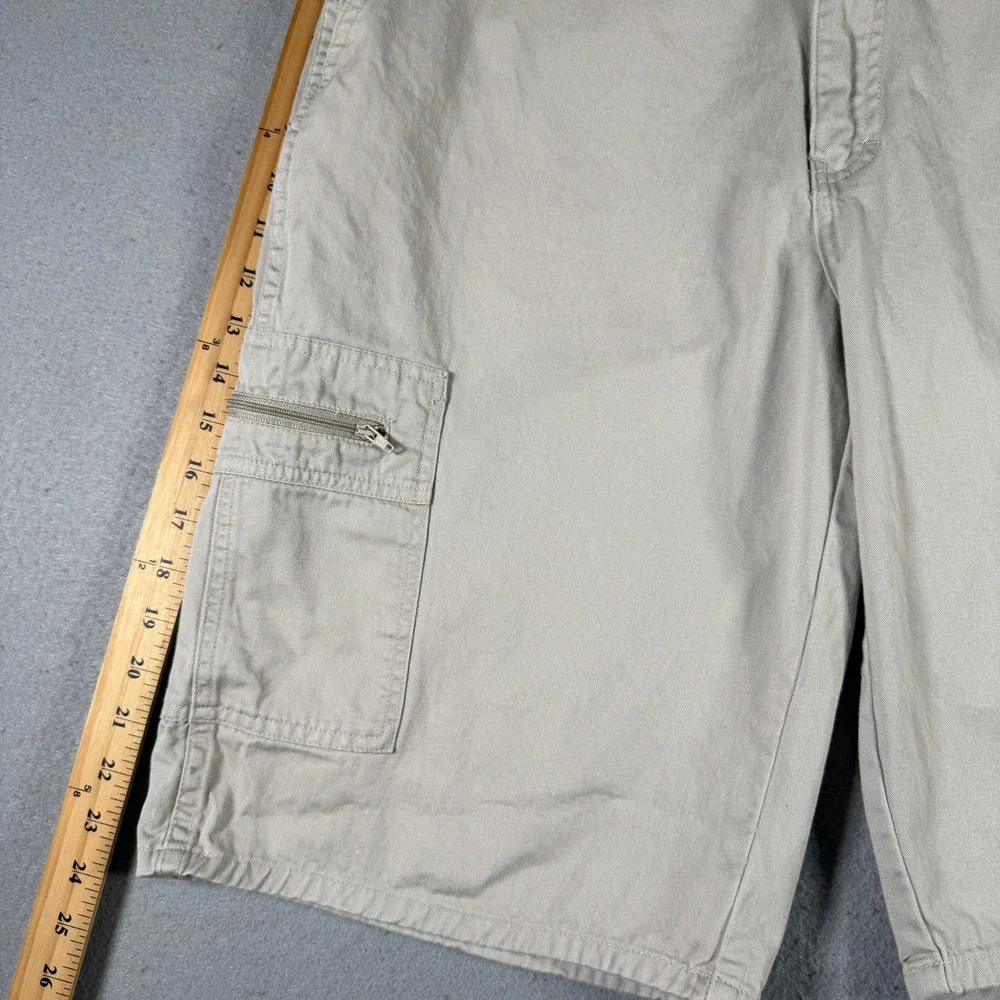 Vintage Dickies Mens 32 Khaki Cotton Cargo Shorts Utility Workwear Relaxed‎ Fit